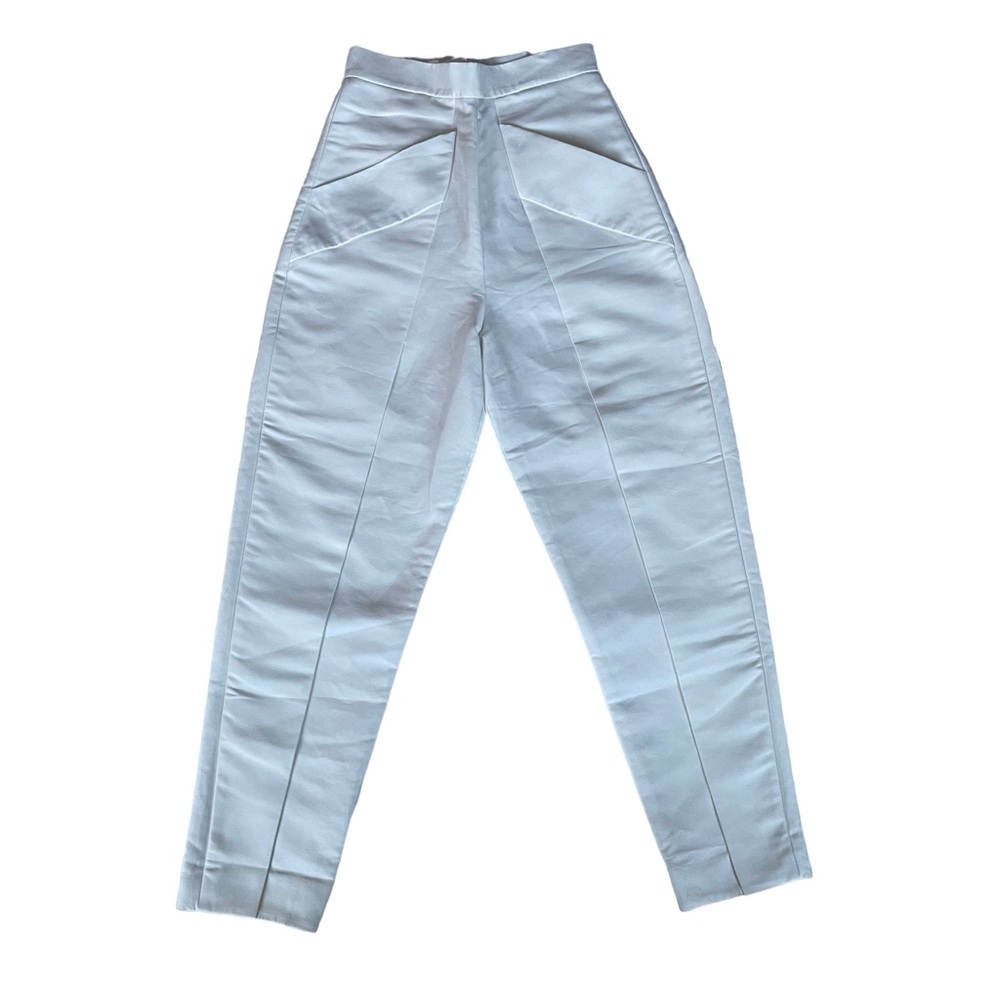 SOLACE LONDON High Rise Ivory Barrel Trousers Size 4